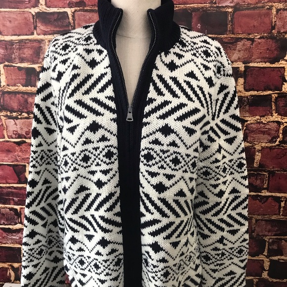 NEW - Express cardigan sweater Medium geometric - Picture 2 of 8